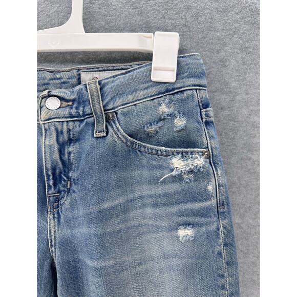 AG Women's sz 26R Ex- Boyfriend Slim Slouchy Slim Distressed Jeans Cotton Ankle - Picture 3 of 13
